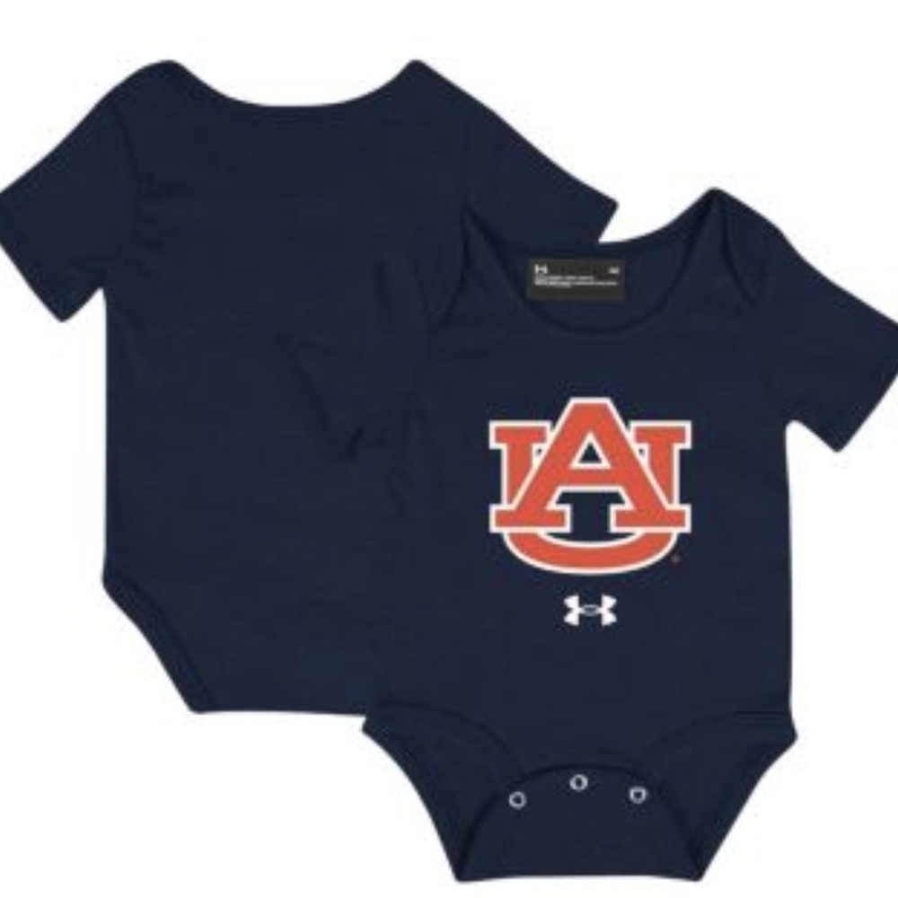 NEW Auburn Tigers Under Armour 18 Month Navy Blue Baby Onesie with Auburn Logo
